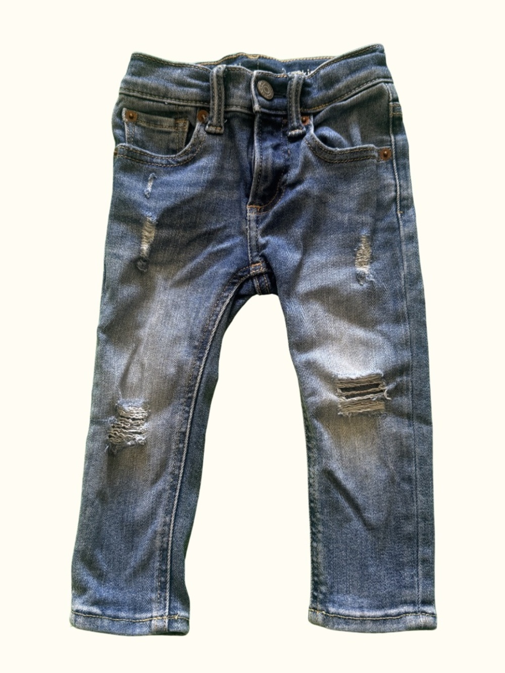 Baby Gap Toddler Boys Distressed Skinny Jeans Size 2T Medium Wash Denim